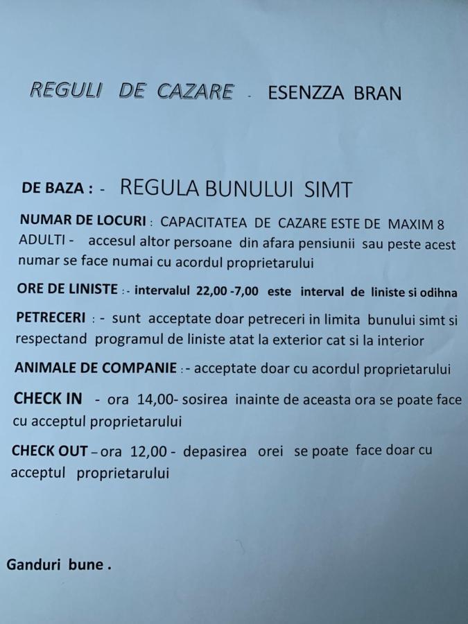 Pensiunea Esenzza Бран Екстериор снимка
